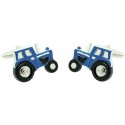 Cufflinks for shirt Agricultural blue tractor