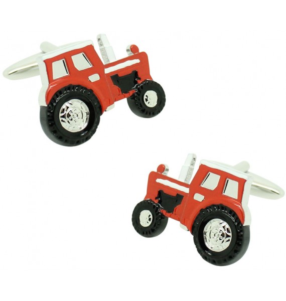 Cufflinks for shirt Agricultural red tractor