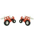 Gemelos para camisa Tractor rojo agricola
