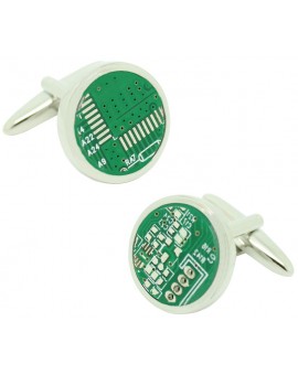Gemelos para camisa MicroChip ordenador redondo