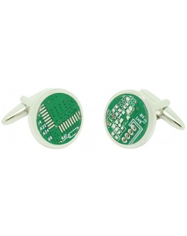 Gemelos para camisa MicroChip ordenador redondo 2