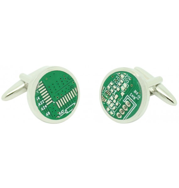 Gemelos para camisa MicroChip ordenador redondo