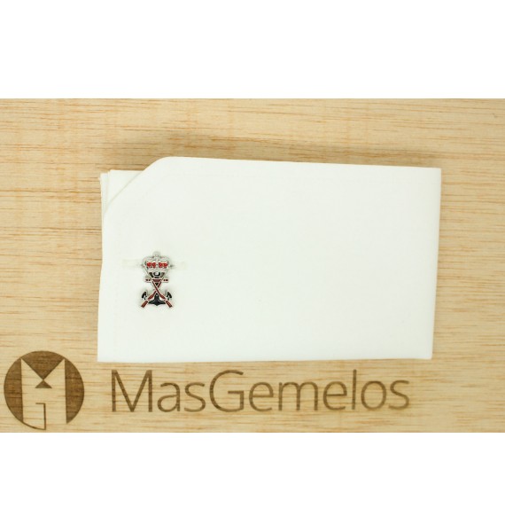 gemelos para boda infantería de marina plateado