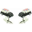 Black Mini Cooper Union Jack Roof Cufflinks