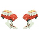 Boutons de manchette chemise mini cooper rouge 3D avec drapeau Espagne