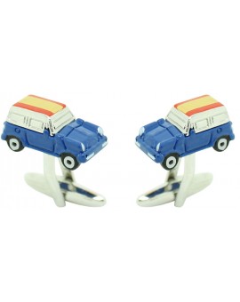 Cufflinks for shirt Mini Cooper 3D blue - Spain 2