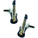 Cufflinks for shirt Navy Blue 3D Electric Guitar