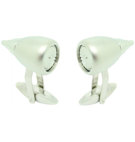 Gemelos para camisa Motor turbina Avión plateado