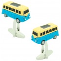 Cufflinks for light blue hippie van shirt 3D