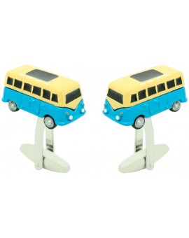 Gemelos para camisa furgoneta hippie azul claro 3D 2