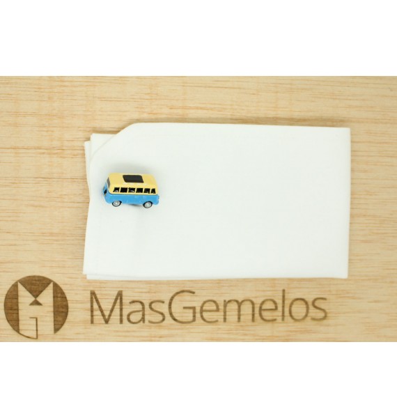 Gemelos para camisa furgoneta hippie azul claro 3D