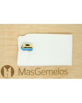 Gemelos para camisa furgoneta hippie azul claro 3D