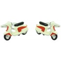 Cufflinks for shirt Moto retro Vespa red and white