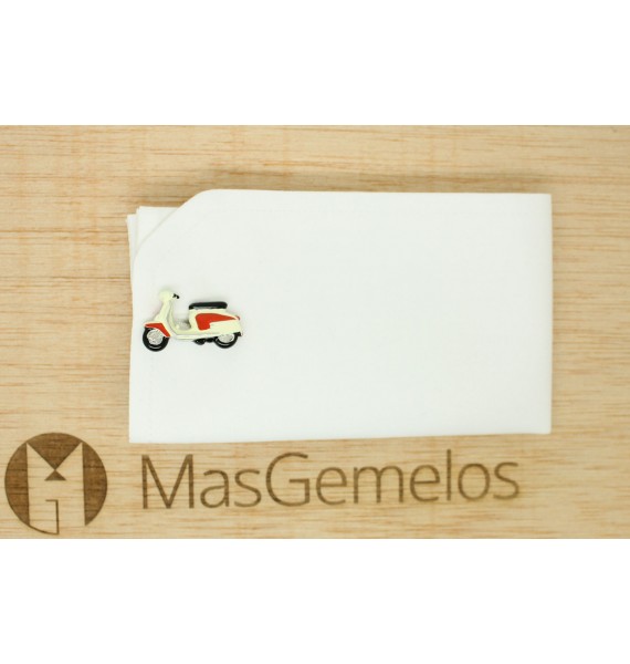 Gemelli per camicia Moto Vespa retro rosso e bianco