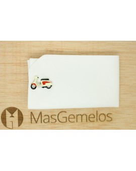Gemelos para camisa Moto Vespa retro roja y blanca