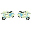Gemelos para camisa Moto Vespa retro azul y blanca