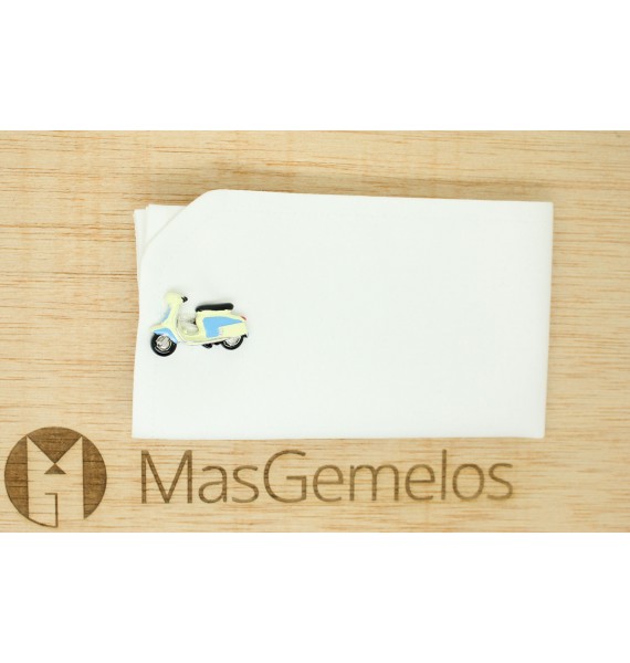 Cufflinks for shirt Moto retro Vespa blue and white