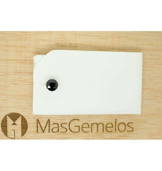 Gemelos para camisa redondo cristal Swarovski Negro para camisa