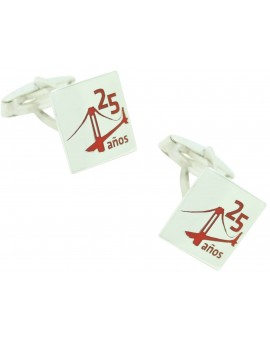 Gemelos para camisa Plata de ley esmaltado basado en imagen