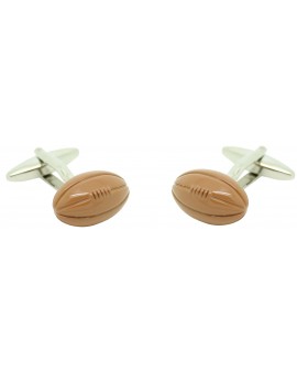 rugby brown 3D Cufflinks 2