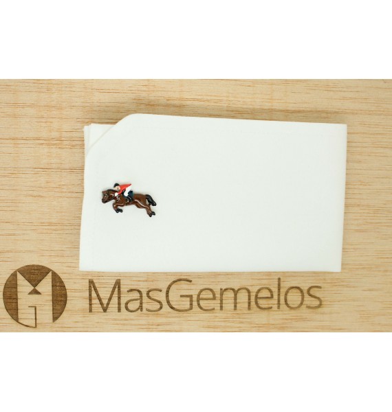 Boutons de manchette pour chemise rouge de jockey