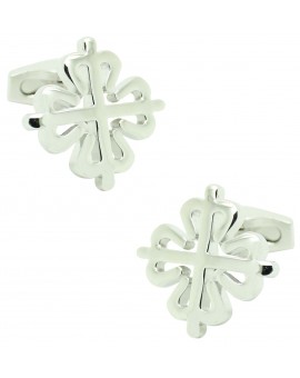 Gemelos para camisa Cruz de la orden de alcántara plateado