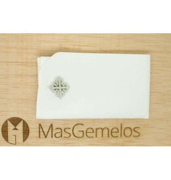 Gemelli per camicia Croce dell'ordine in alcantara argento
