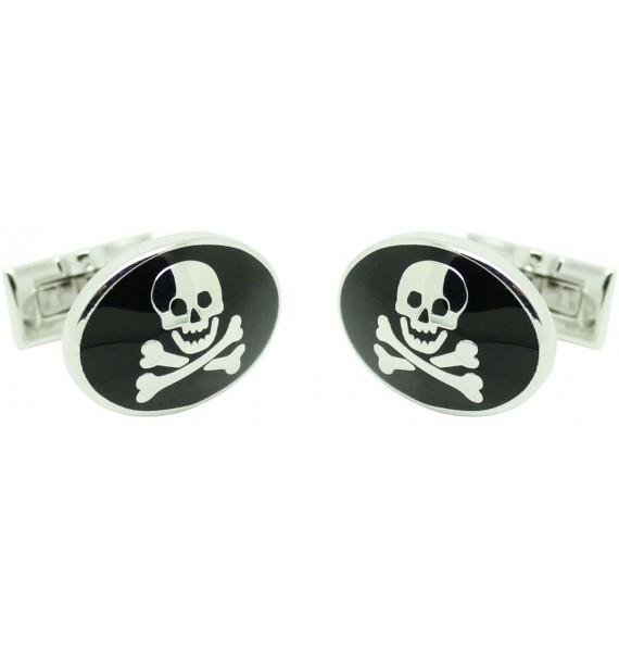 Cufflinks for shirt Skultuna wavy skull - black