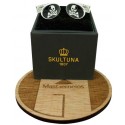 Boutons de manchette de chemise tête de mort ondulée Skultuna - noir