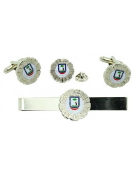 Pack Cufflinks Municipal Police shirt with tie clip and lapel pin
