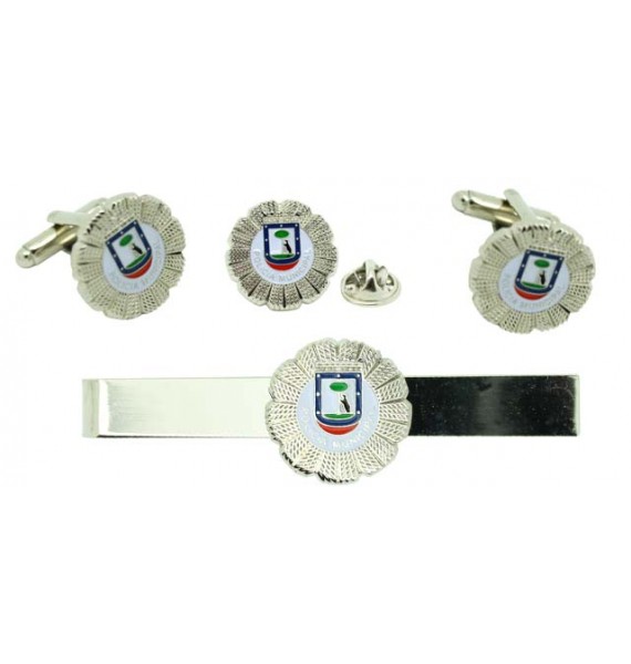  Pack Cufflinks Municipal Police shirt with tie clip and lapel pin