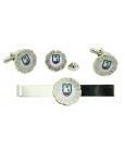  Pack Cufflinks Municipal Police shirt with tie clip and lapel pin