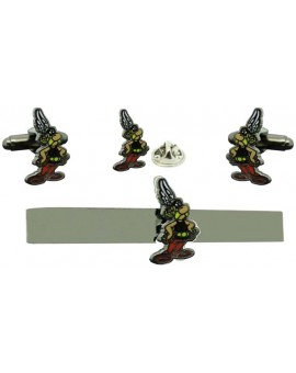 PACK OF CUFFLINKS, TIE CLIP AND ASTERIX PIN
