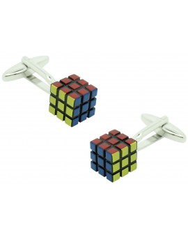 Gemelos para camisa Cubo Rubik 3D original