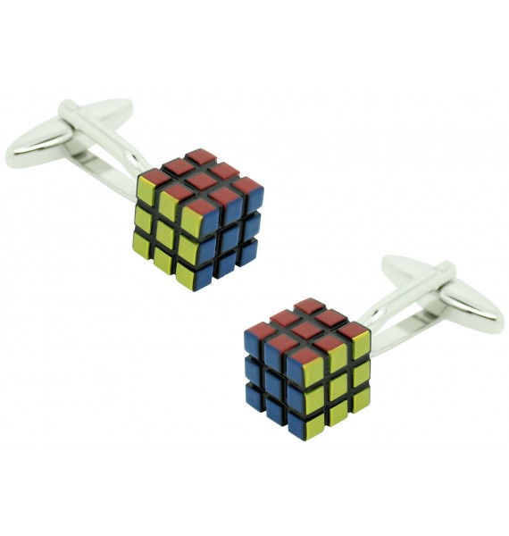 Gemelos para camisa Cubo Rubik 3D original