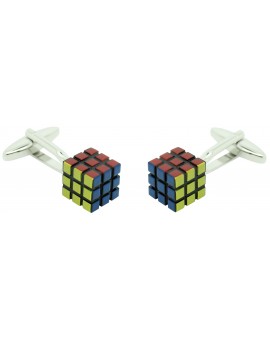 Gemelos para camisa Cubo Rubik 3D original 2