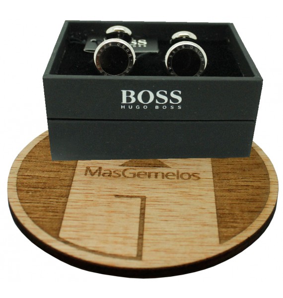 Gemelos Hugo Boss roundel letters dot - negro