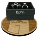 Gemelos Hugo Boss roundel letters dot - negro