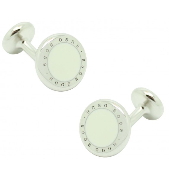 Cufflinks Hugo Boss roundel letters dot - white