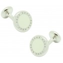 Cufflinks Hugo Boss roundel letters dot - white
