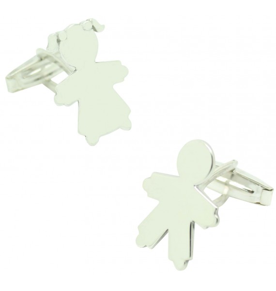 Custom Cufflinks Boy and Girl of 925 Sterling Silver