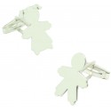Custom Cufflinks Boy and Girl of 925 Sterling Silver