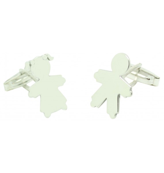 Boutons de manchette personnalisés garçon fille argent sterling 925