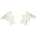 Custom Cufflinks Boy and Girl of 925 Sterling Silver