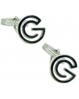 Custom cufflinks with letter G 925 Silver