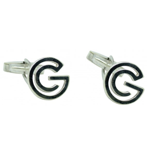 Boutons de manchette chemise personnalisés lettre G argent 925