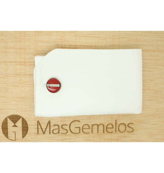 Gemelos Hugo Boss Roundel enamel Fix - rojo