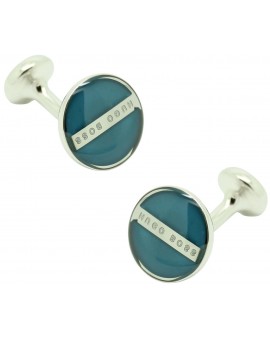 Gemelos Hugo Boss Roundel enamel Fix - azulon