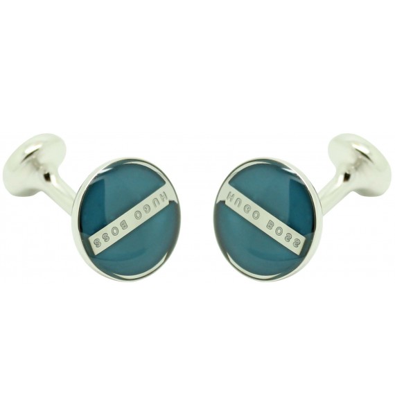 Gemelos Hugo Boss Roundel enamel Fix - azulon