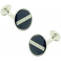 Gemelos Hugo Boss Roundel enamel Fix - azul marino